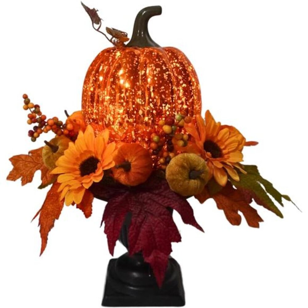 15 Inch Lighted‎ Pumpkin Fall Table Decoration Indoor Outdoor Table